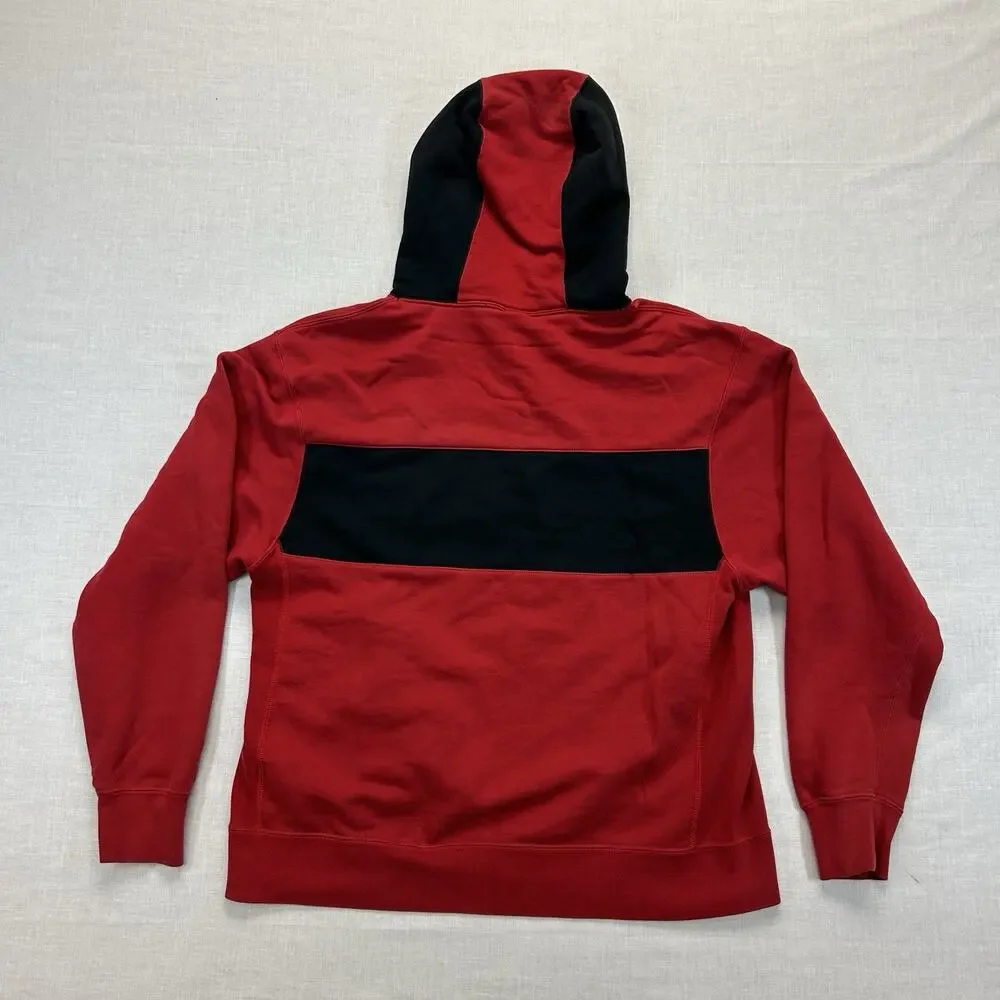 Jordan Legacy AJ11 Pullover Hoodie Mens Large Gym Red Black Zip Pockets Athletic